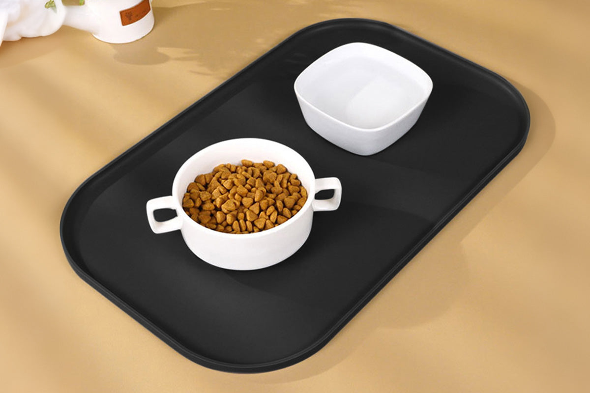 Silicone Pet Feeding Mat Raised Edge Anti-Spill Washable Non-Slip Placemat