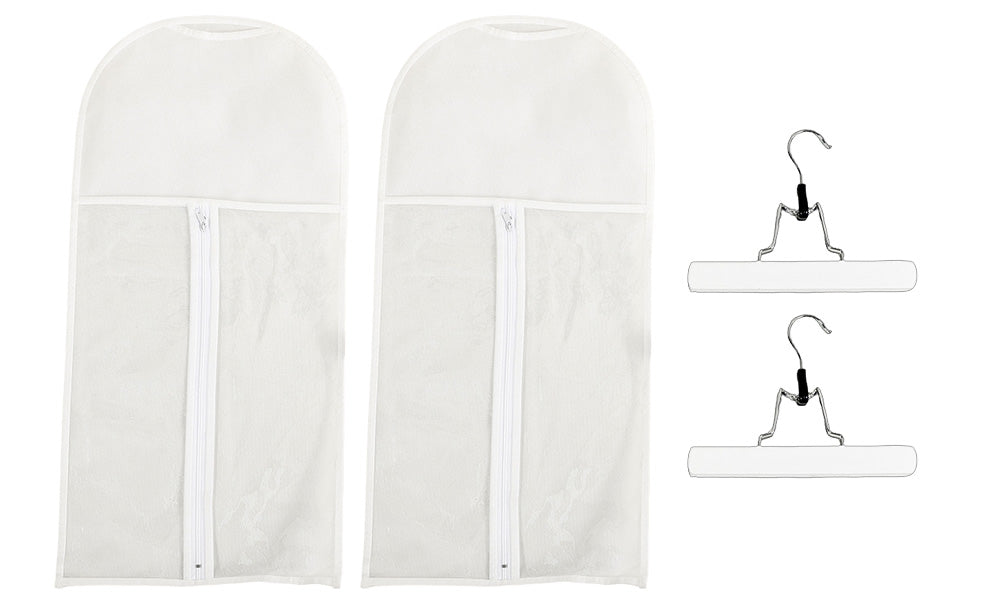 2 PCS Nonwoven Wig Storage Bags with Transparent Windows and Hanger