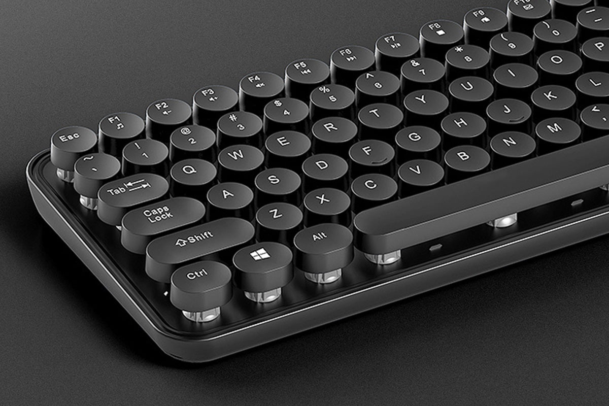 2.4GHz Wireless Keyboard And Mouse Combo With Round Key Caps