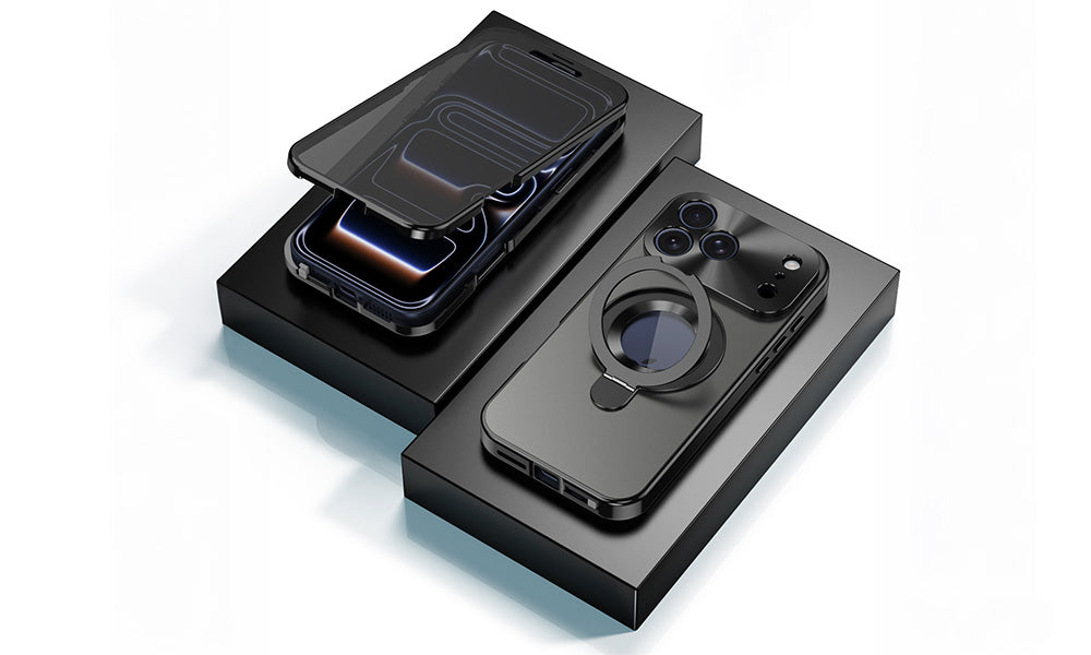 Privacy Magnetic Phone Case with Stand Full Coverage Protective Case for iPhone 17 Pro / 17 Pro Max