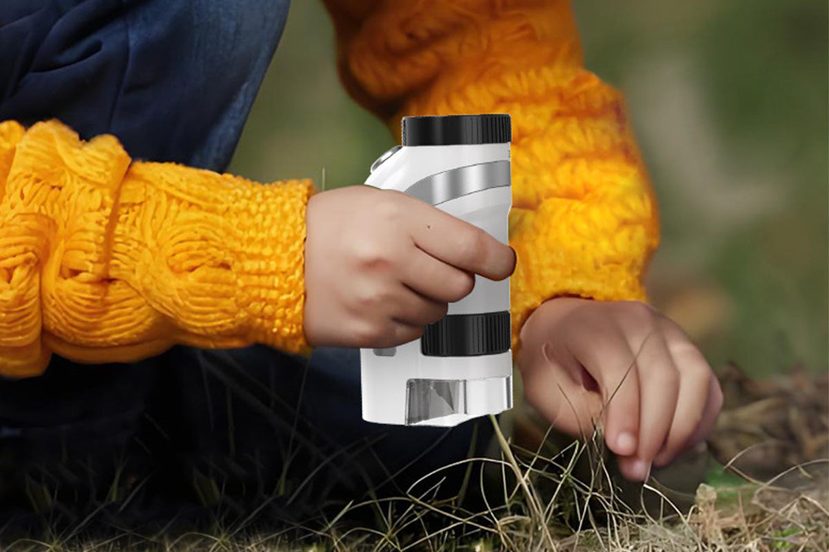 50X-300X Handheld Microscope Toy with LED Lights Portable Pocket Zoom