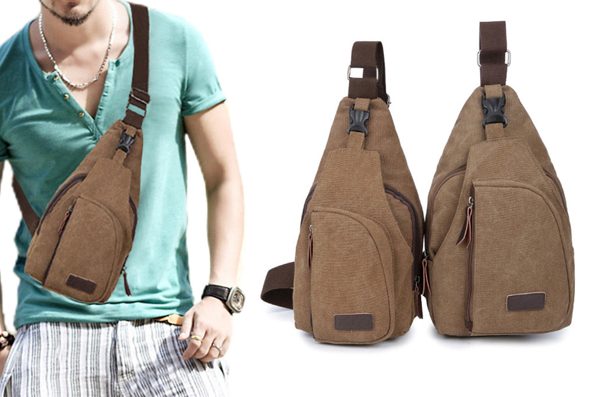 Men's Crossbody Bag Chest Sling Bag for Travel Hiking