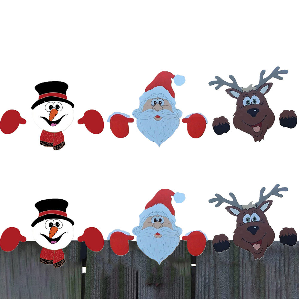 Christmas Fence Peeker Decoration
