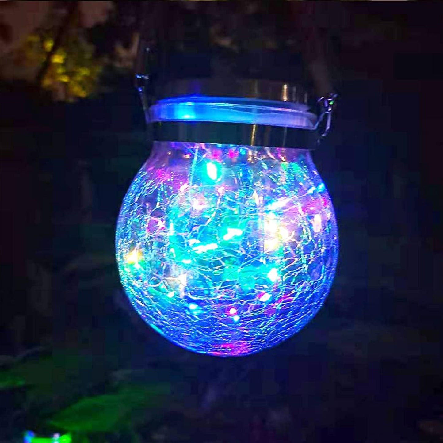 30LED Solar Light Hanging Outdoor Decoration Glass Bottle Lantern