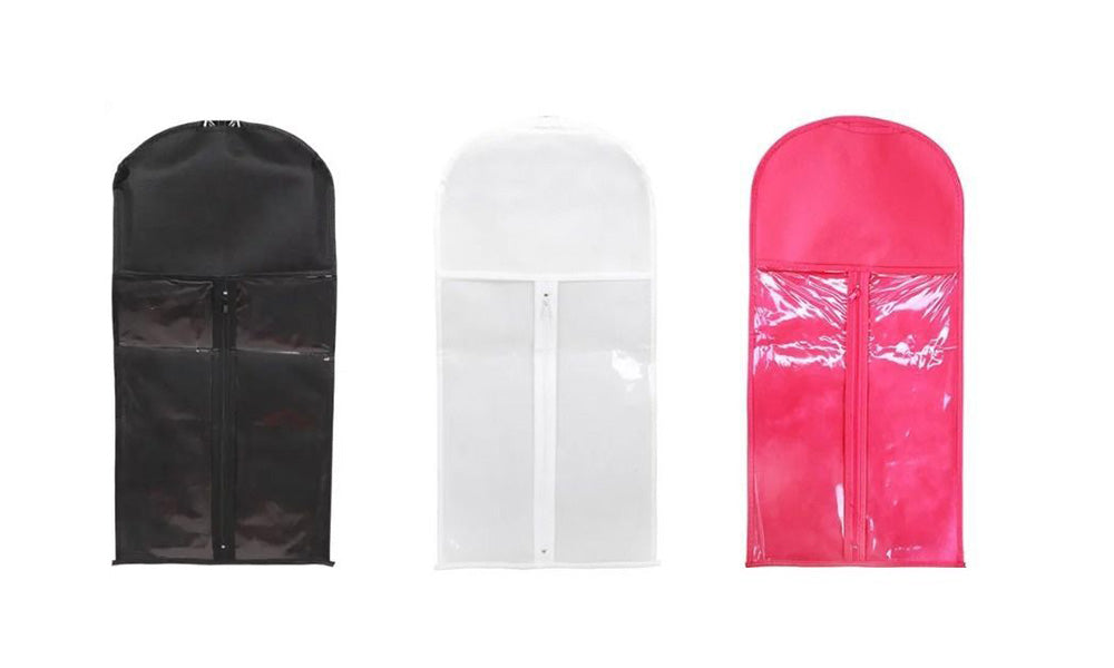 2 PCS Nonwoven Wig Storage Bags with Transparent Windows and Hanger