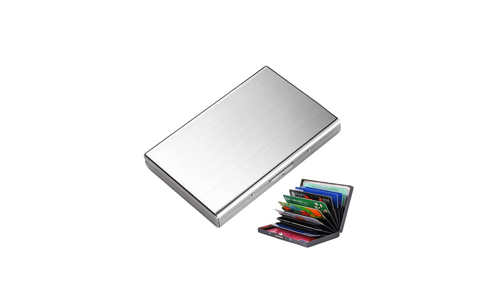 Men's RFID Blocking Stainless Steel Card Holder Wallet Anti Theft