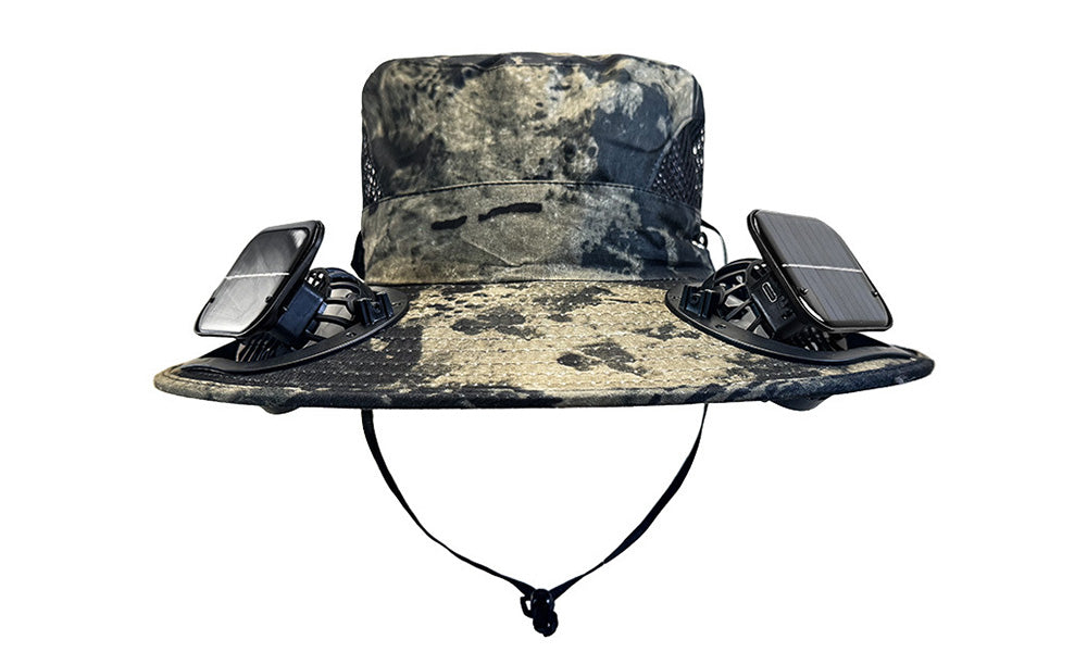 Solar Fan Hat Wide Brim Sun Hat with Cooling Fan for Outdoor Use