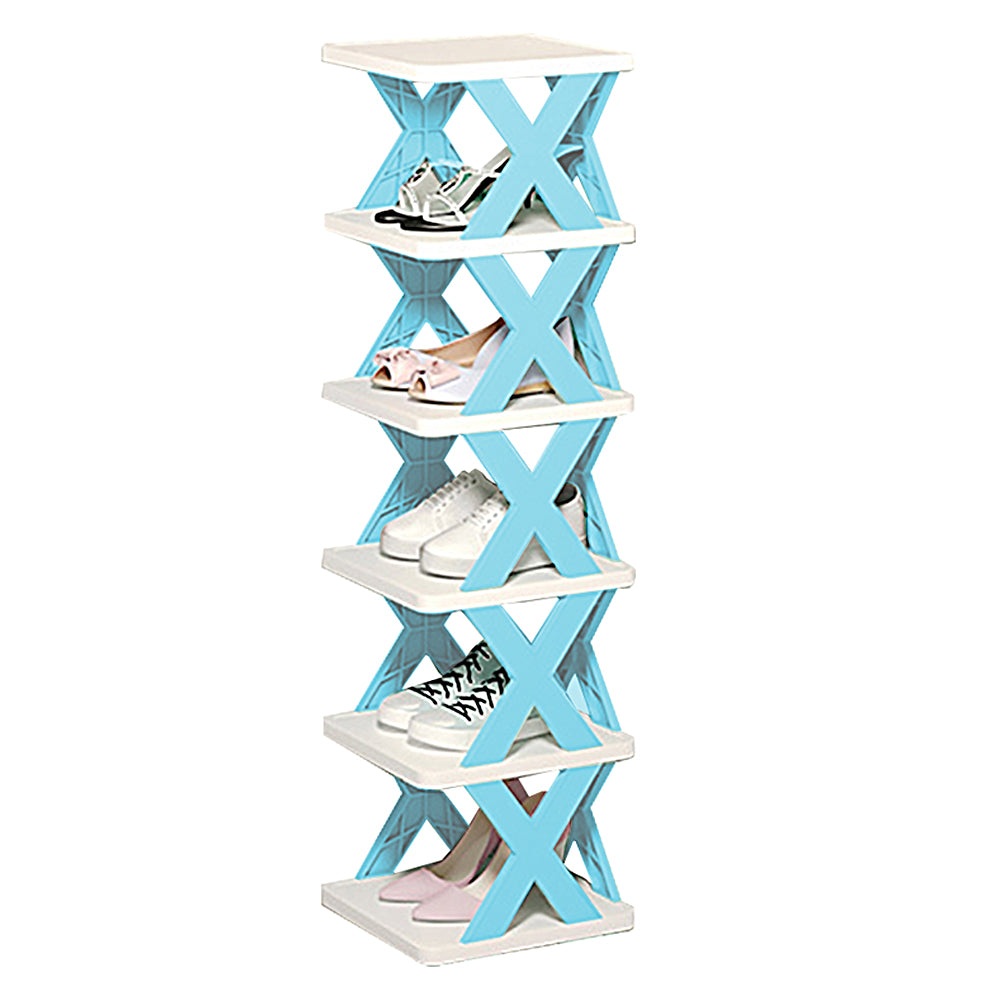 6-Tier Stackable Shoe Rack Storage Shoes Shelf Space Saving Shoe Organizer
