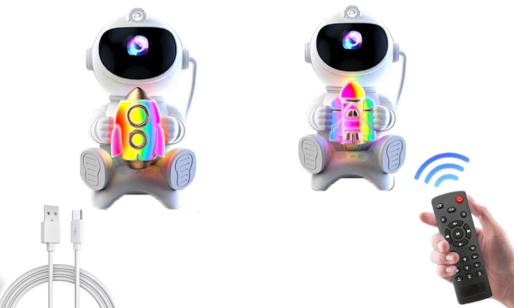3-in-1 Astronaut Starry Projector Lamp Remote Control Bluetooth Speaker Night Light with 8 Modes for Bedroom Party Decor