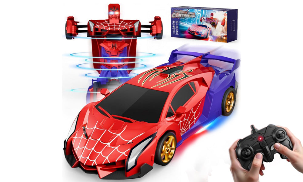 Remote Control Spider Transform Car for Kids with One-Button Transformation