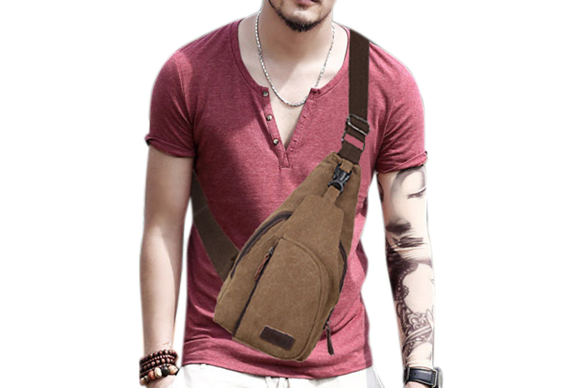 Men's Crossbody Bag Chest Sling Bag for Travel Hiking