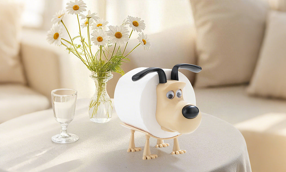 Cute Dog Shaped Toilet Paper Holder Fun Tissue Dispenser for Home Office