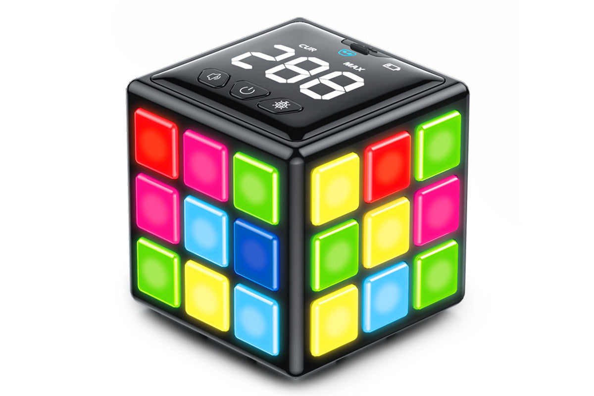 Rechargeable Game Handheld Cube 15 Fun Brain and Memory Games with Score Screen for Kids Teens