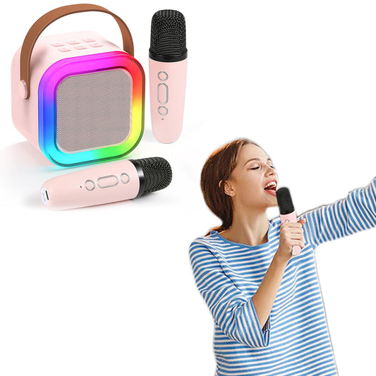 Portable Bluetooth Karaoke Machine with 2 Microphones