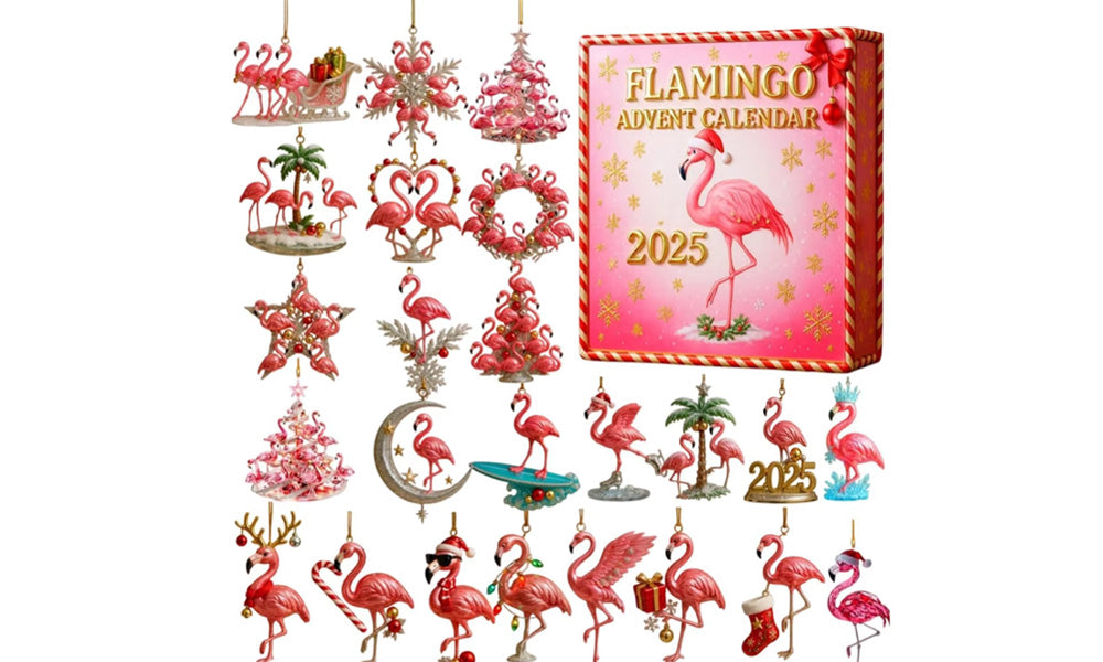 2D Flat Advent Calendar Surprise Box Flamingo Theme Christmas Gift