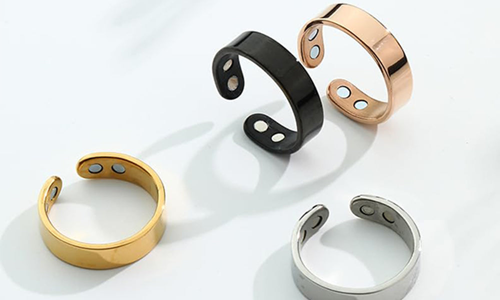 4PCS Open Adjustable Ring with Built In Attraction Piece