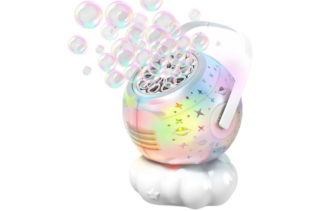 Electric Bubble Machine with RGB LED Light Party Birthday Toy for Kids