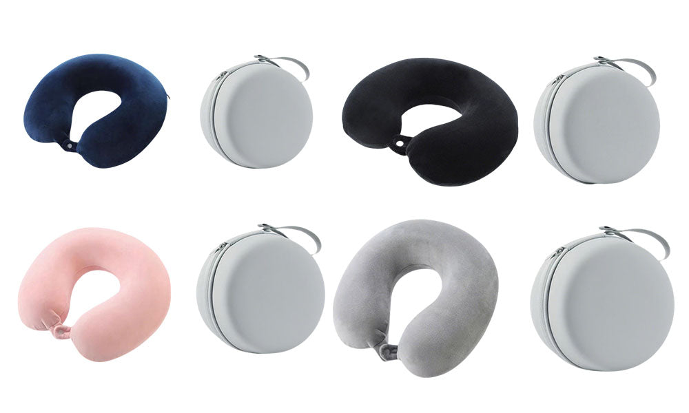 Travel Pillow Memory Foam U Shaped Neck Pillow with Storage Case for Airplane Chair