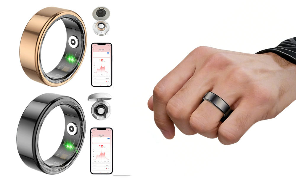 Smart Health Ring with Charging Case Sleep Tracking Waterproof