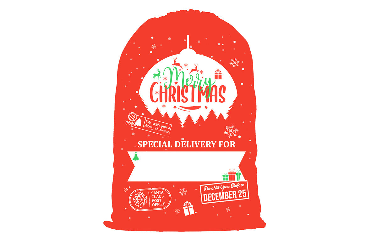 2Pcs Christmas Gift Canvas Bags Santa Sacks Drawstring Christmas