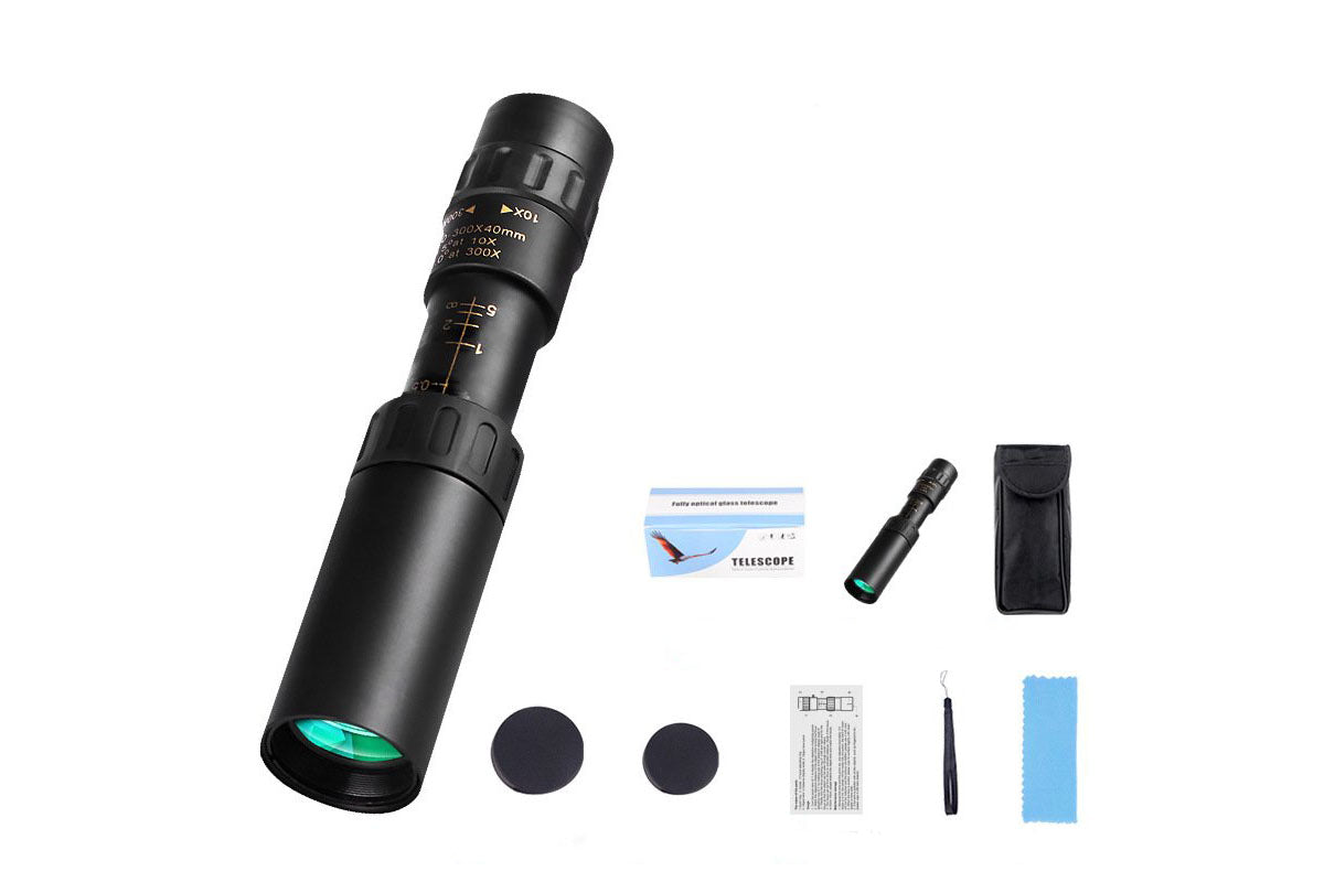 10-300X Zoom HD Monocular Portable Long Range Telescope Gift Idea