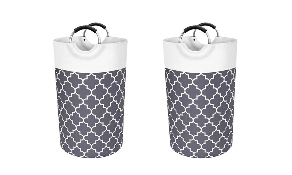 2 Pcs Collapsible Fabric Laundry Basket Large Clothes Hamper for Home