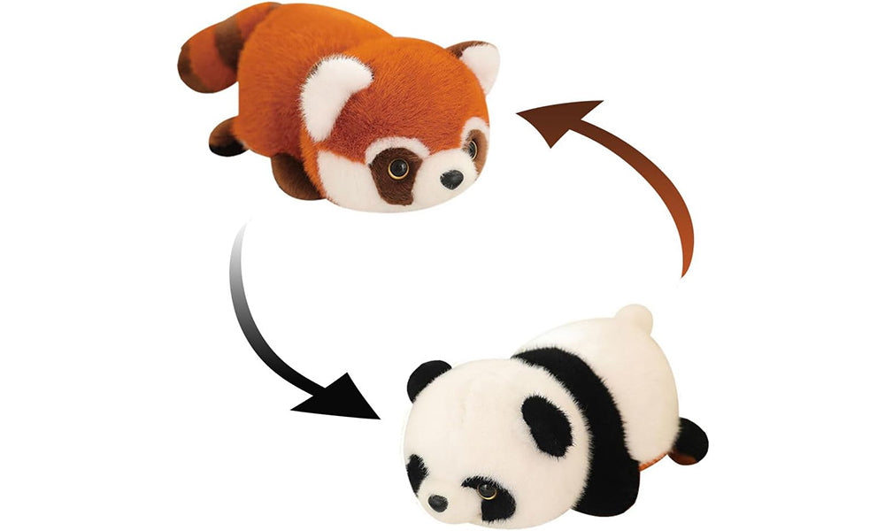 2-in-1 Raccoon to Panda Flip Plush Toy