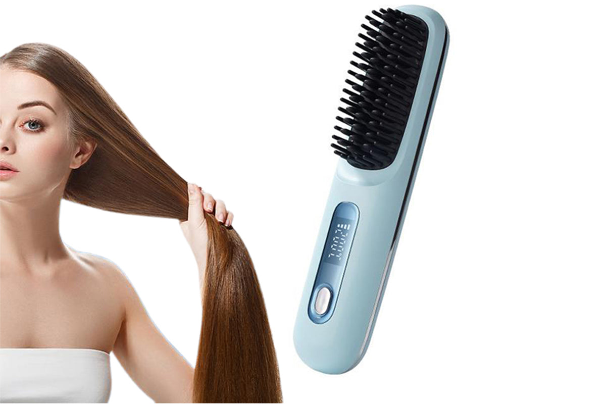 Portable Hair Straightener Brush USB Cordless Mini Comb Polyimide Plates Anti-Scald Straight Hair Brush