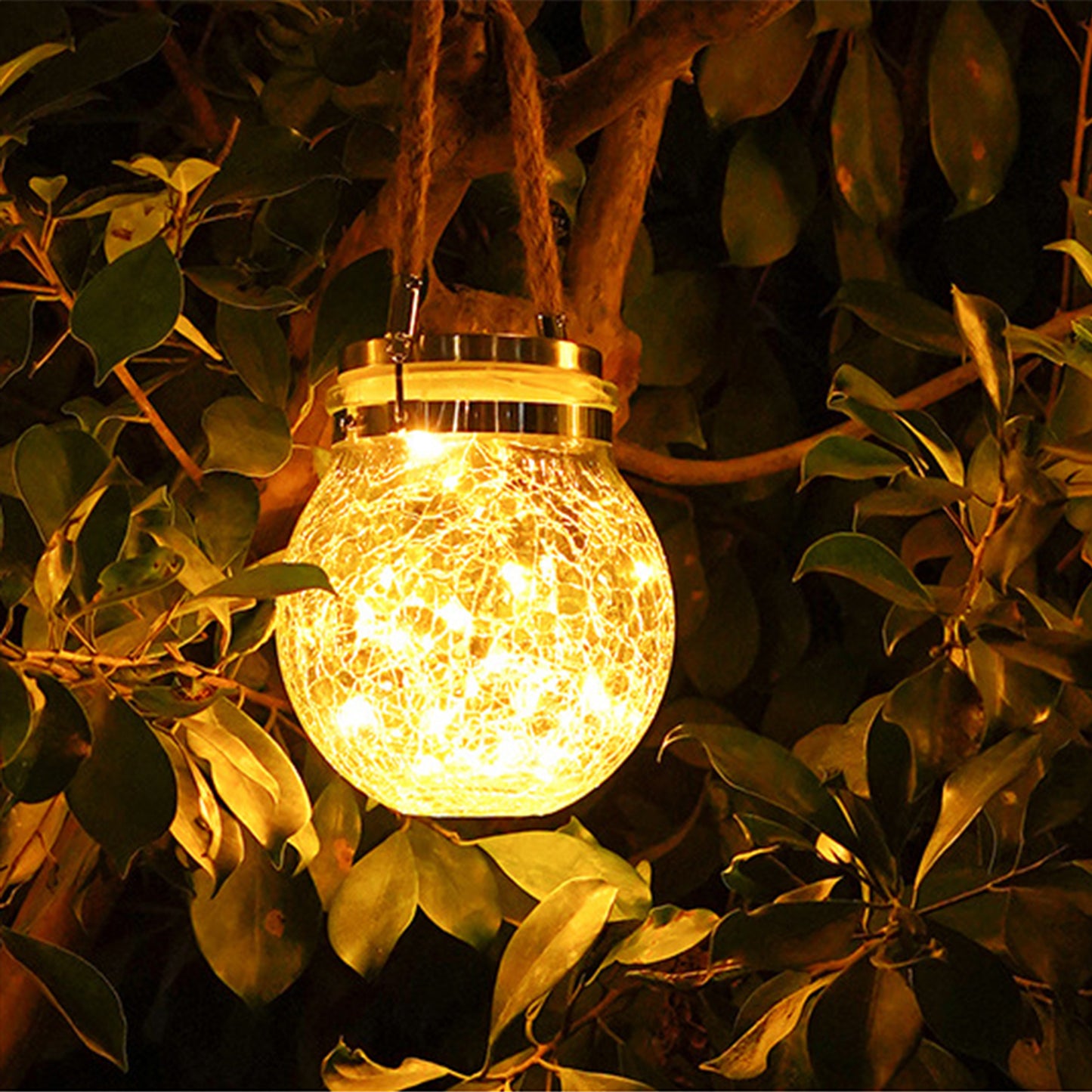 30LED Solar Light Hanging Outdoor Decoration Glass Bottle Lantern