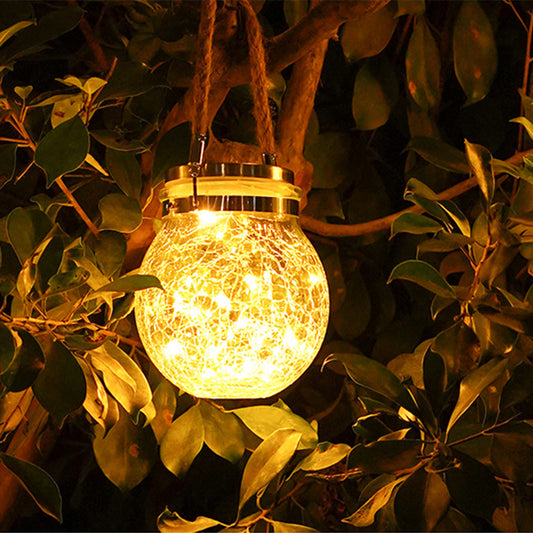 30LED Solar Light Hanging Outdoor Decoration Glass Bottle Lantern