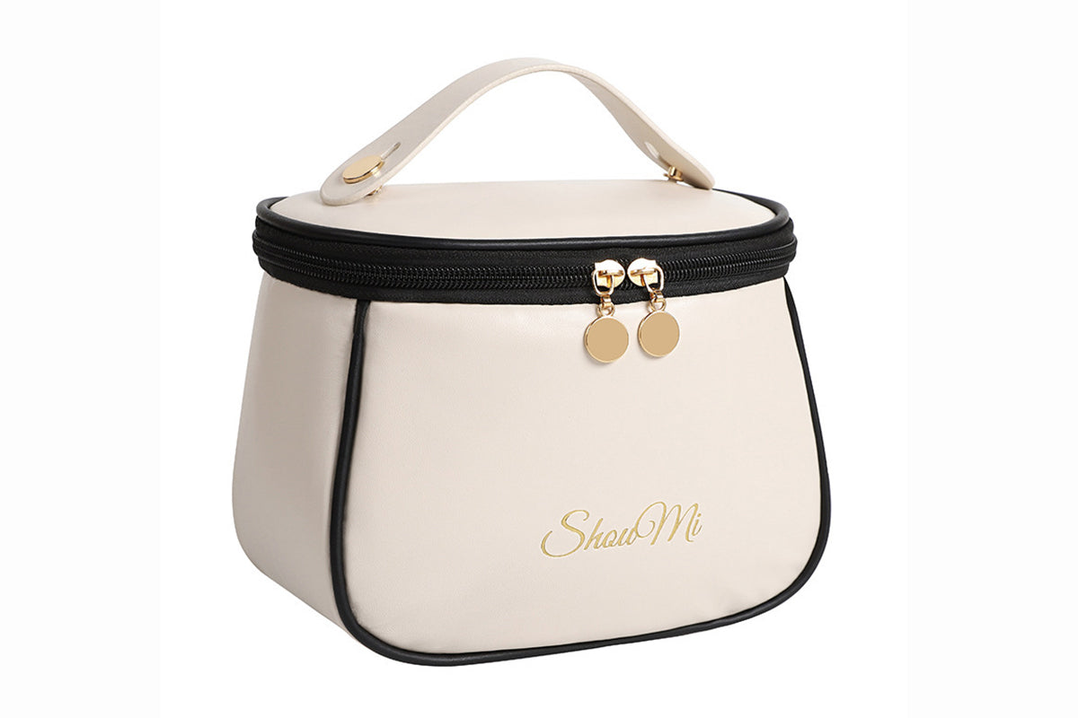 Large Capacity Waterproof PU Travel Makeup Bag Cosmetic Organizer with Brush Holder
