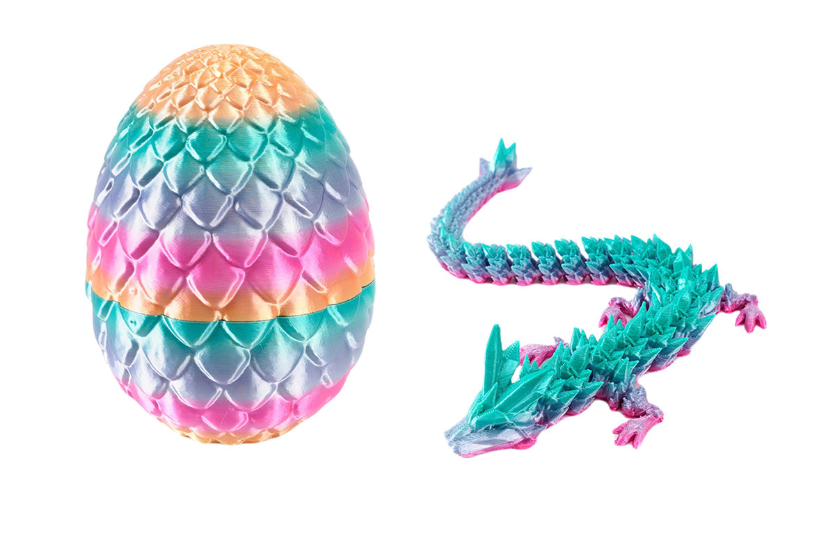Articulated 3D Printed Dragon Egg with a Dragon Inside