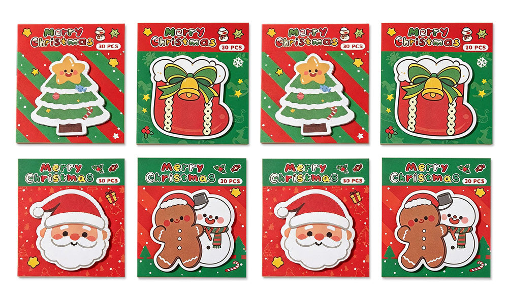 8/12 PCS Die Cut Christmas Sticky Notes with Repositionable Adhesive