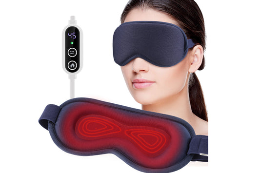 USB Heated Eye Mask with 3-Temp Settings & 6 Massage Modes Relief for Dry Eyes & Fatigue