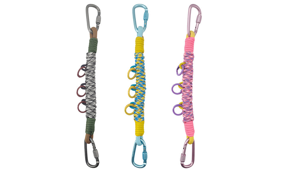 3 PCS Handwoven Paracord Backpack Gear Hanger Chains with Carabiners