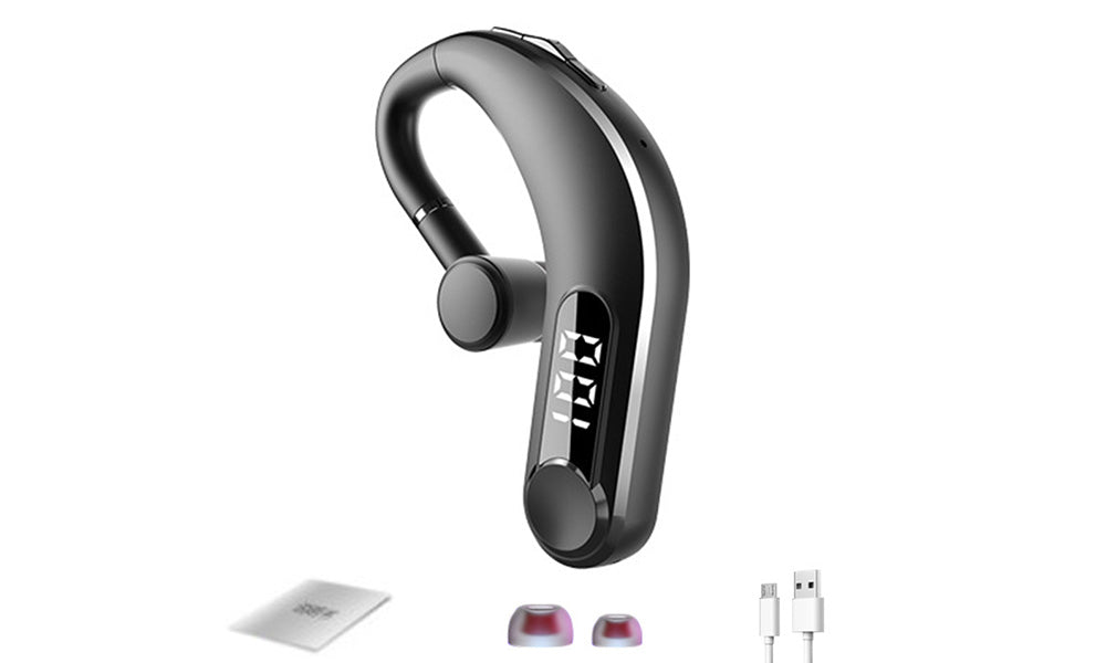 1/2PCS Bluetooth Ear Hook Headset with LED Display Long Battery Life for Calls
