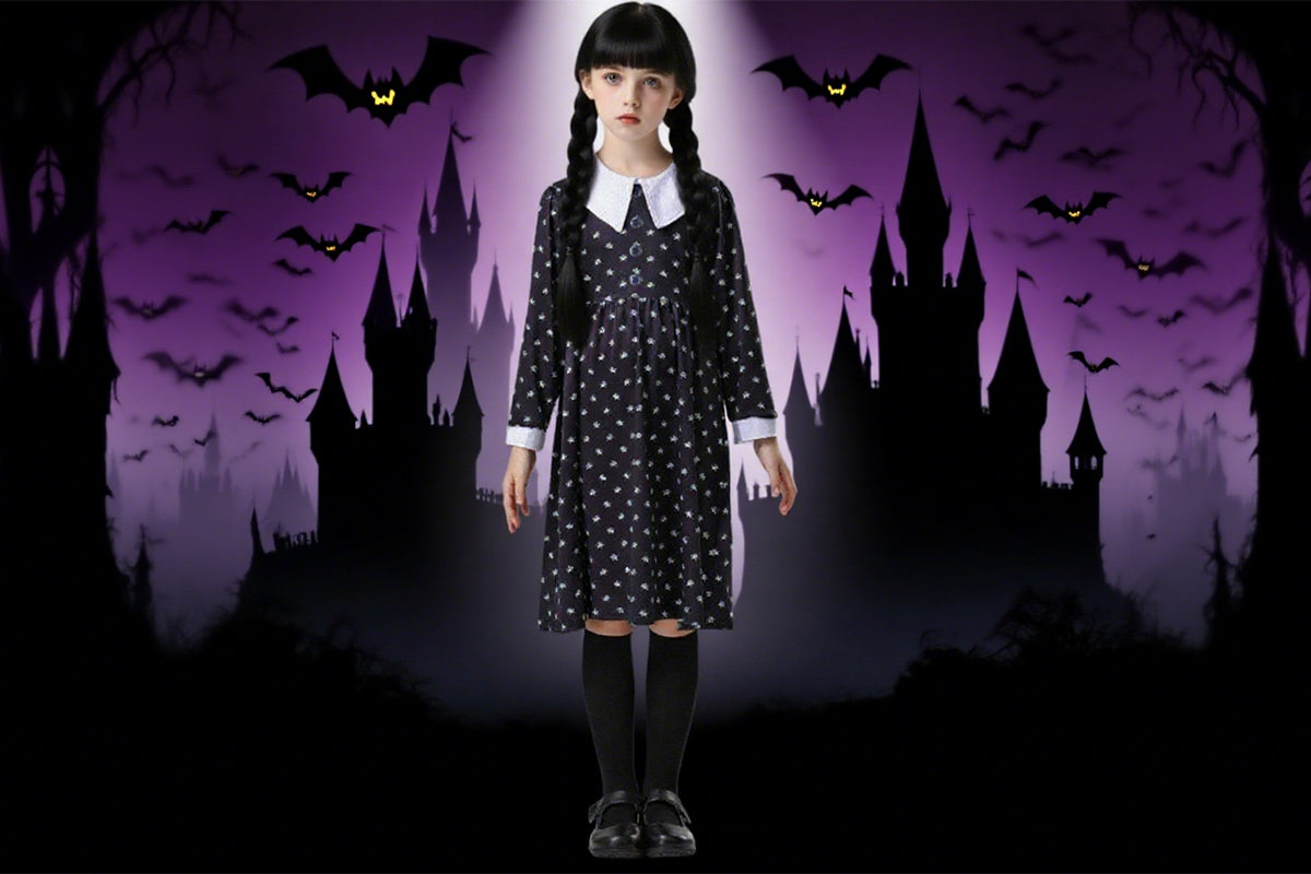 Cartoon Inspired Gothic Costume – Fits Ages 4 to 12