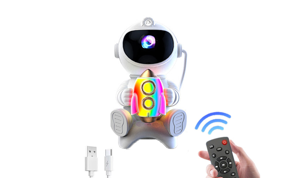 3-in-1 Astronaut Starry Projector Lamp Remote Control Bluetooth Speaker Night Light with 8 Modes for Bedroom Party Decor