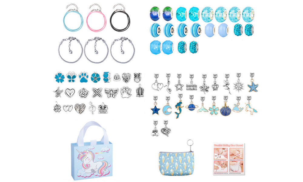 DIY Kids Bracelet Making Kit with Charms and Beads Jewelry Set for Girls Gifts