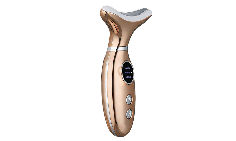 4-in-1 Facial and Neck Beauty Device for Cleansing Massage and Light Therapy