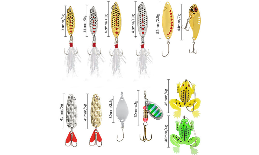 24-Piece Fishing Lure Gift Set with Assorted Sizes and Shapes