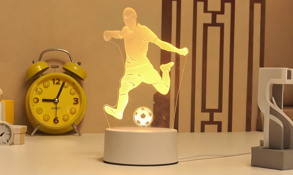USB LED Sports Night Light Acrylic Table Lamp for Bedroom
