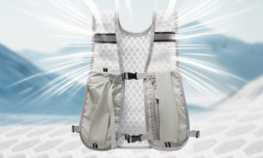 2Pcs Multi-Pocket Running Vest with Reflective Strip Cycling Run Backpack
