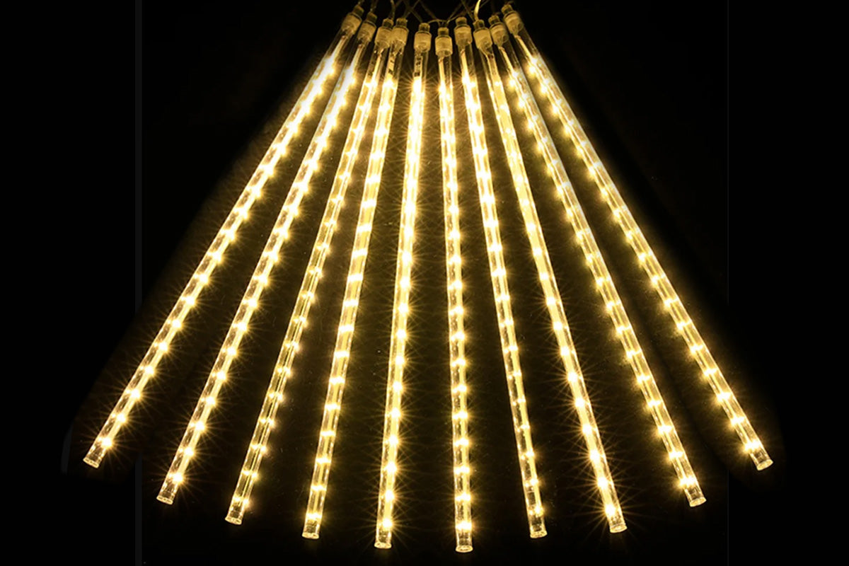 LED Meteor Shower Raindrop String Lights Solar Powered for Outdoor Decoration