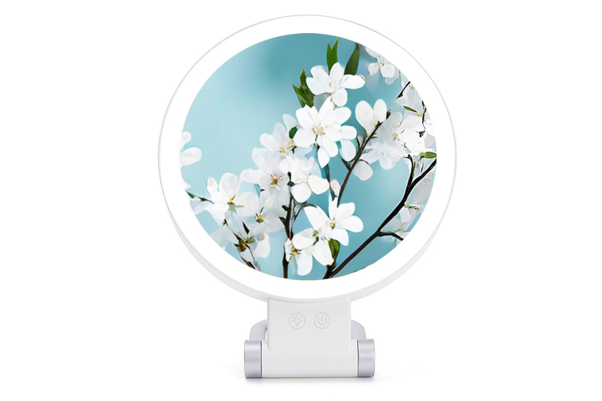 1X/30X Magnifying Makeup Foldable Double Sided Mirror with 3 Color Lights