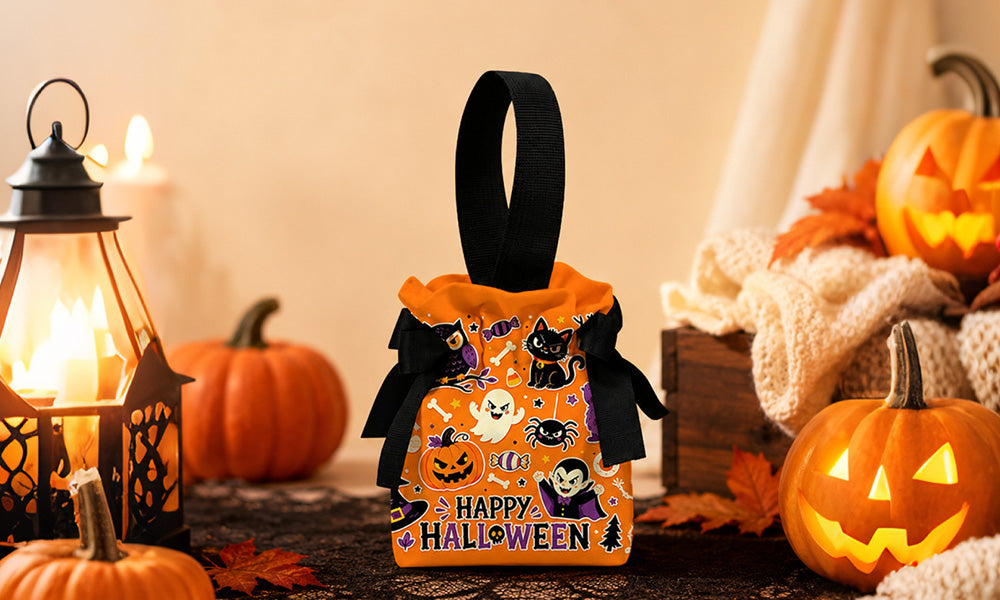 5 PCS Halloween Pumpkin Canvas Candy Gift Bags