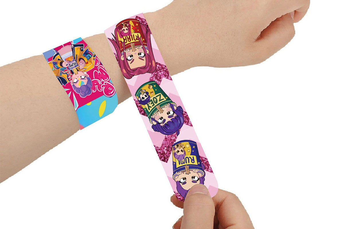 12Pcs Monster Huntress Inspired Slap Bracelets Cartoon Print Wristbands for Kids Adults