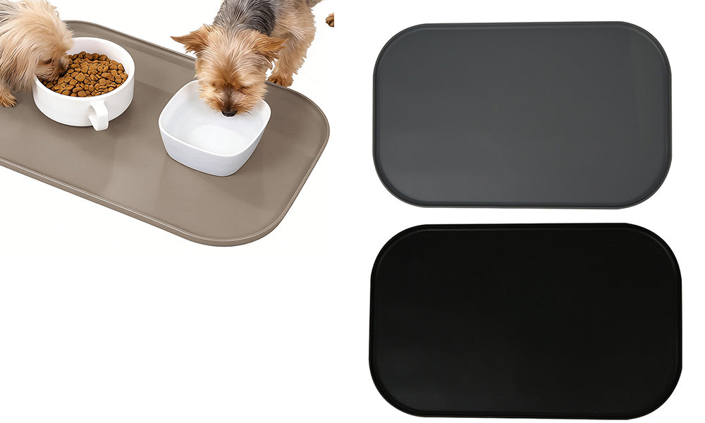 Silicone Pet Feeding Mat Raised Edge Anti-Spill Washable Non-Slip Placemat