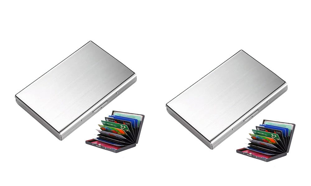 Men's RFID Blocking Stainless Steel Card Holder Wallet Anti Theft