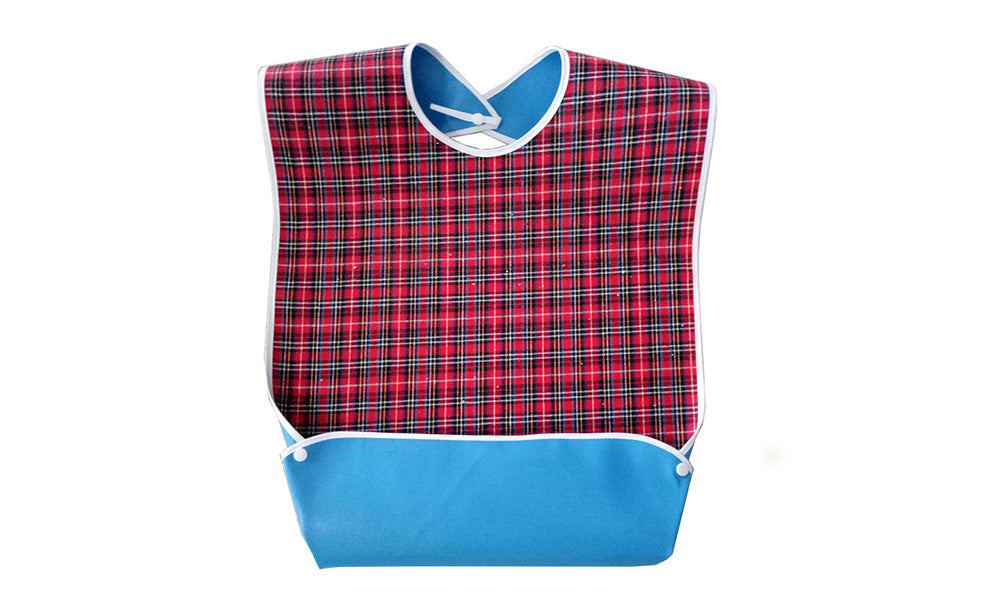 3 PCS Easy Clean Adult Dining Bibs with Neck Snap and Food Catching Pocket